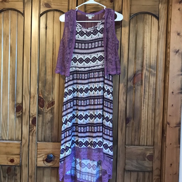 Girls long purple dress size 14.